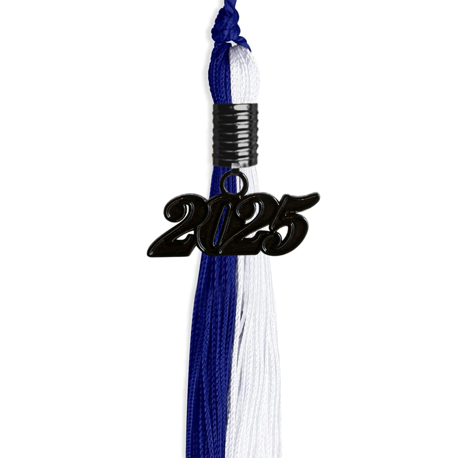 Royal Blue/White Graduation Tassel with Black Date Drop - Endea Graduation