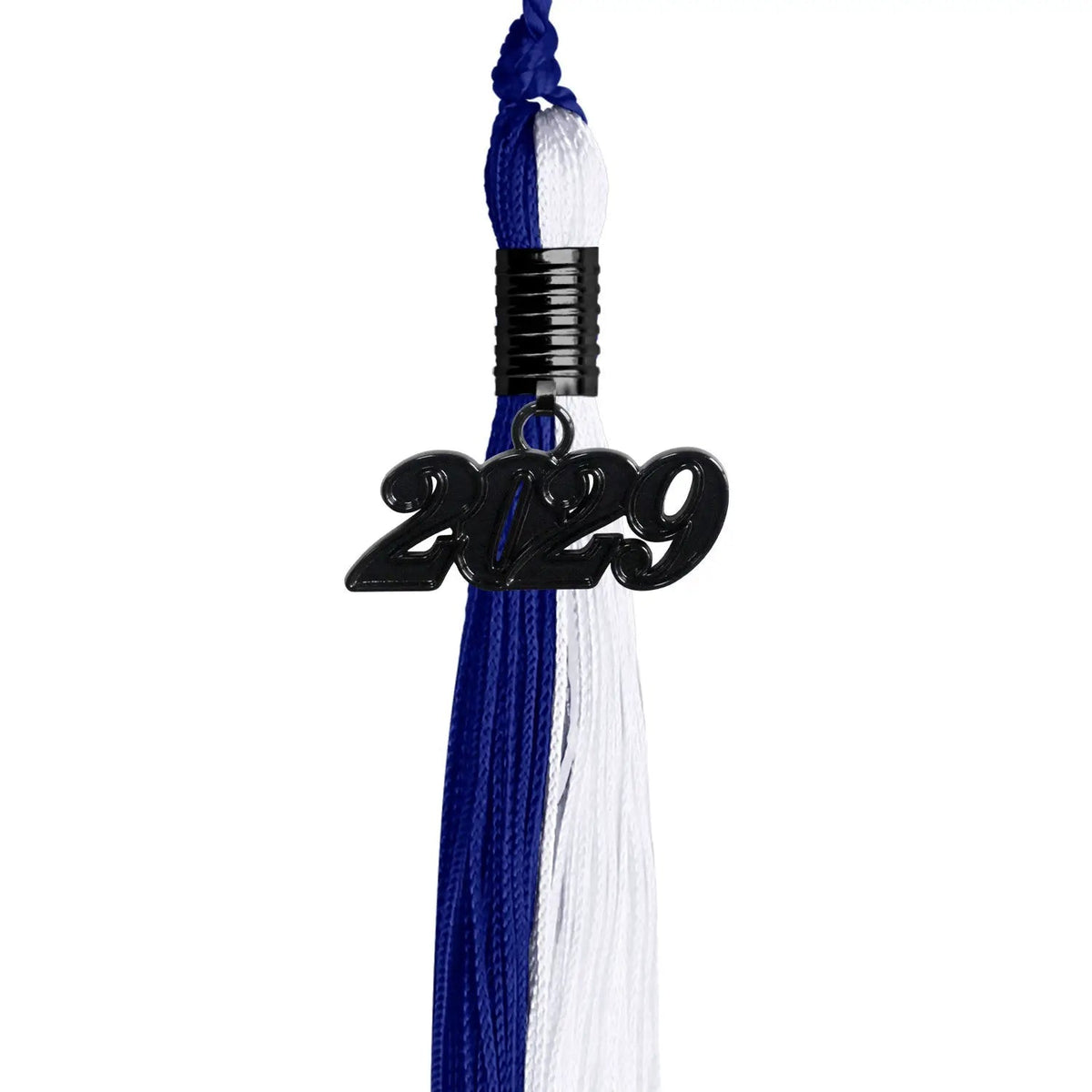 Royal Blue/White Graduation Tassel with Black Date Drop - Endea Graduation