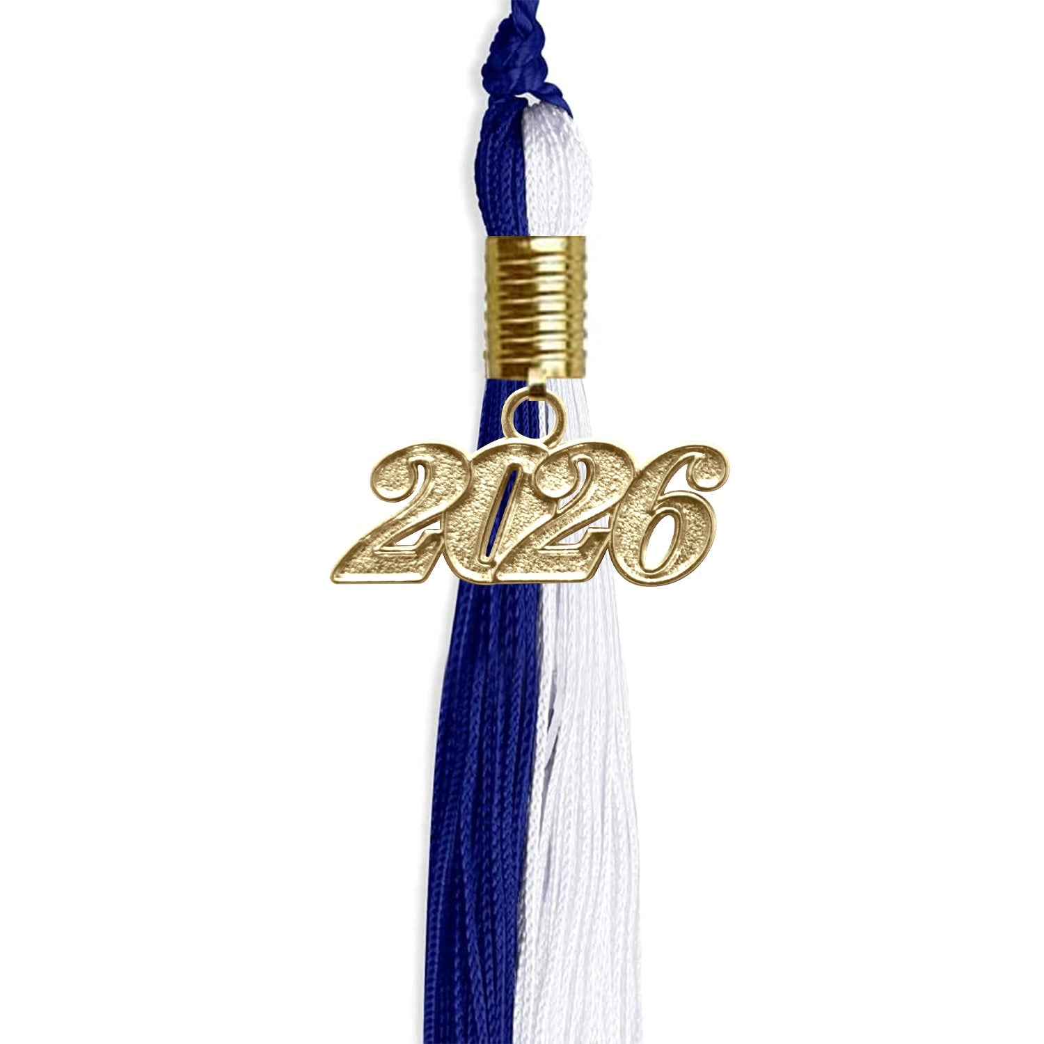 Royal Blue/White Graduation Tassel with Gold Date Drop - Endea Graduation