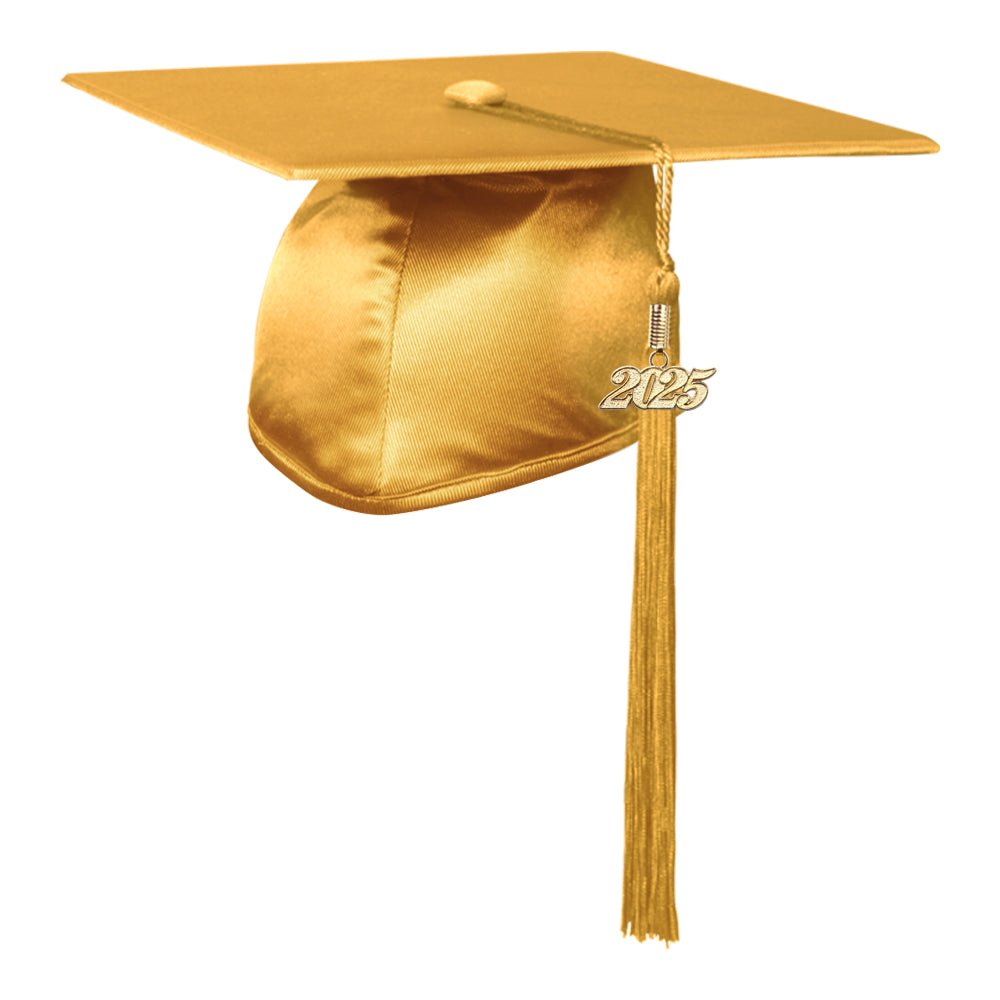 Shiny Antique Gold Graduation Cap & Tassel - Endea Graduation