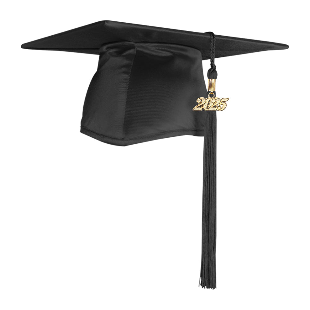 Shiny Black Graduation Cap & Tassel - Endea Graduation