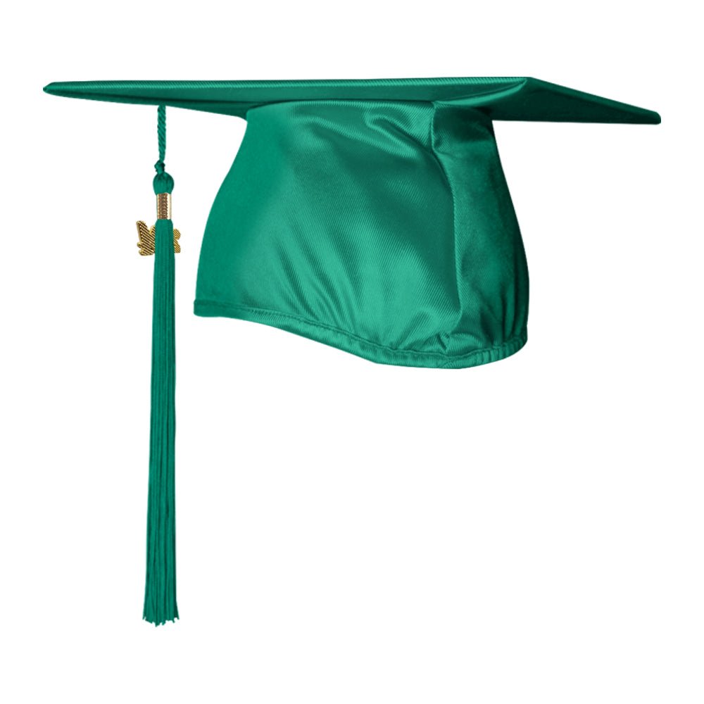 Shiny Emerald Green Graduation Cap & Tassel - Endea Graduation