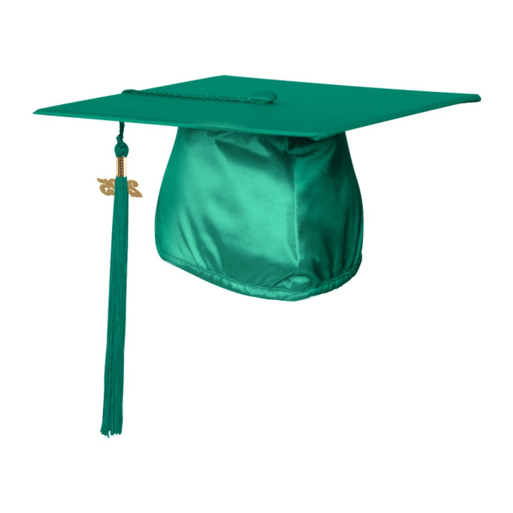 Shiny Emerald Green Graduation Cap & Tassel - Endea Graduation