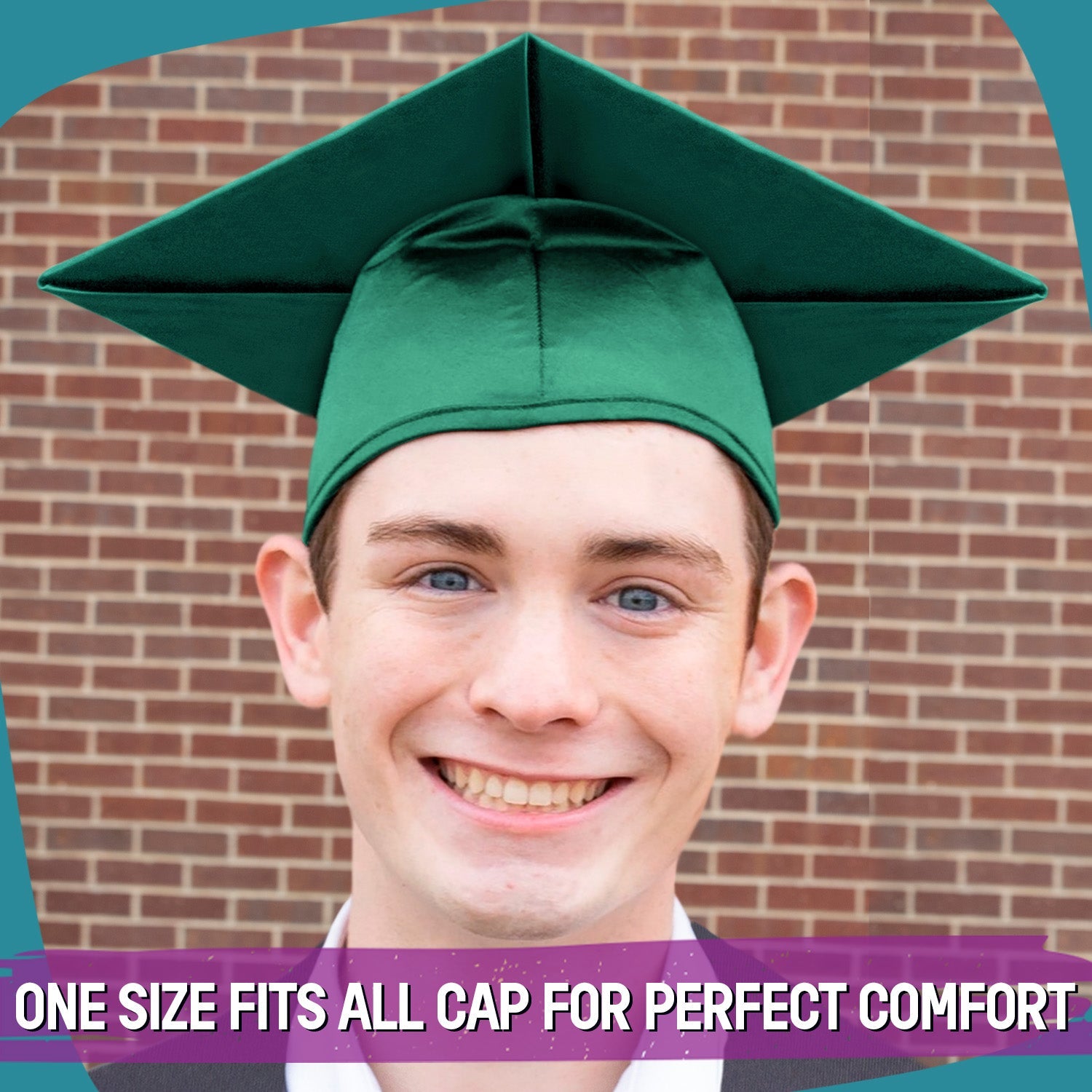Shiny Emerald Green Graduation Gown & Cap - Endea Graduation