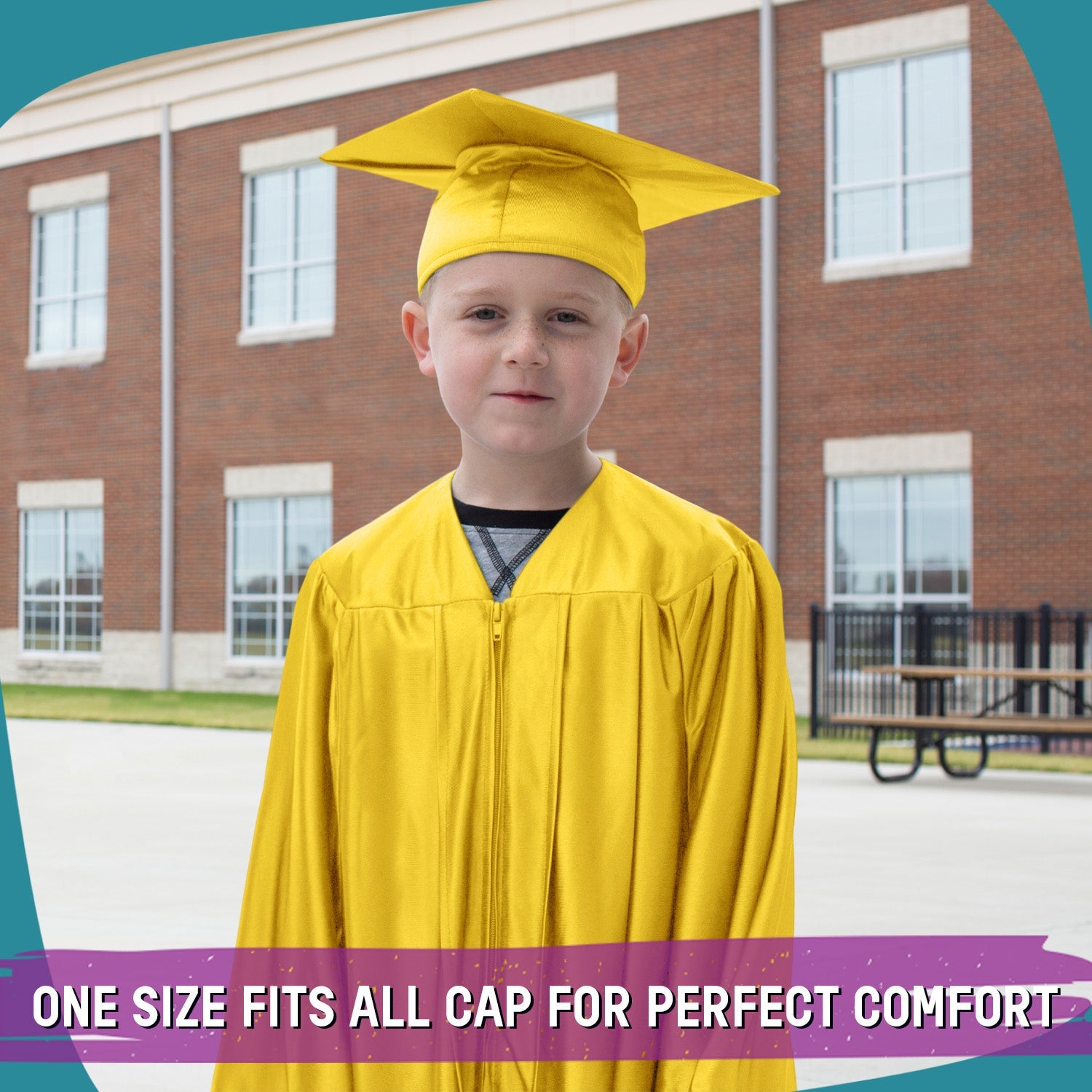 Shiny Gold Graduation Cap and Gown for Pre - school - Endea Graduation