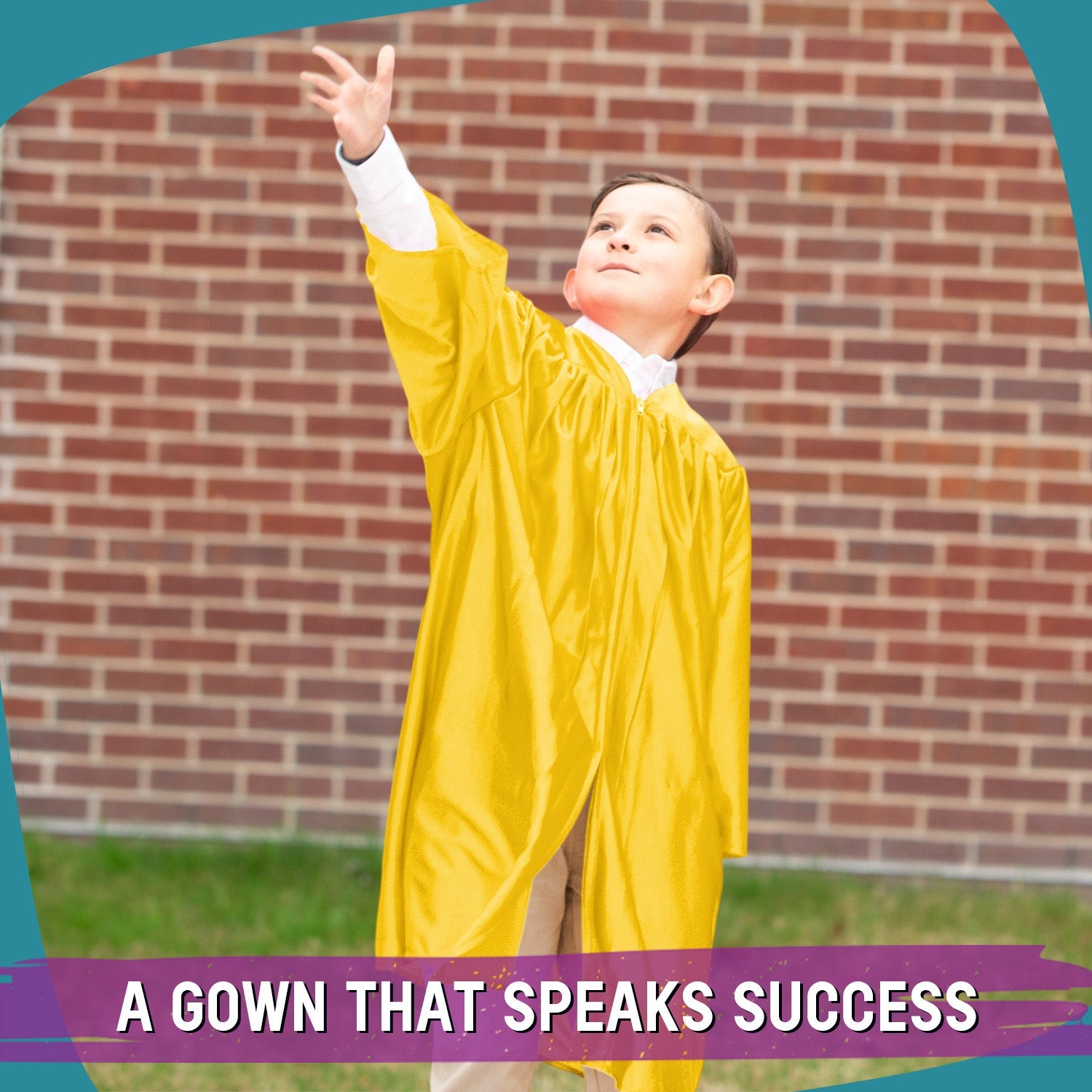 Shiny Gold Graduation Gown for Preschool - Endea Graduation