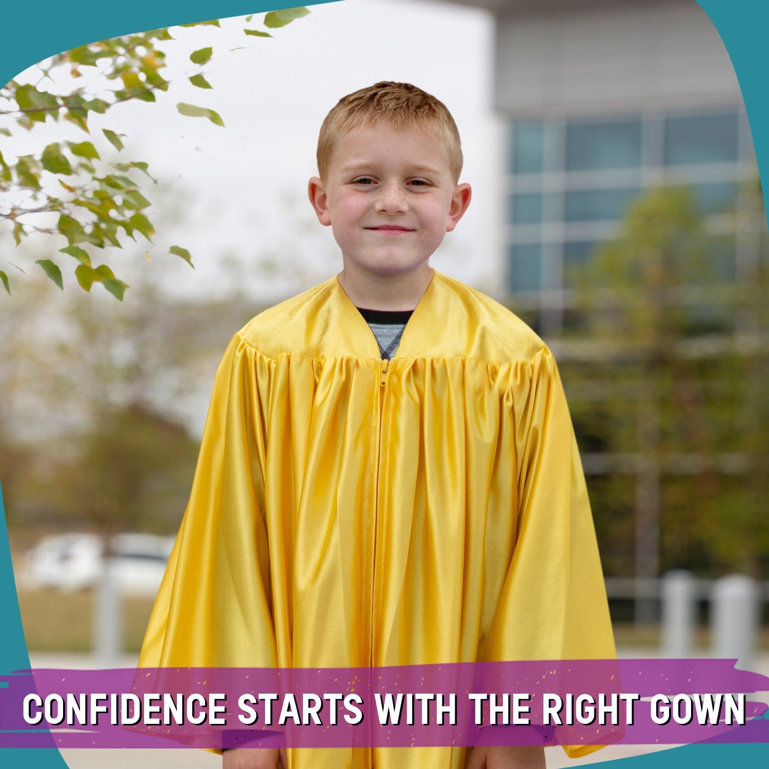 Shiny Gold Graduation Gown for Preschool - Endea Graduation