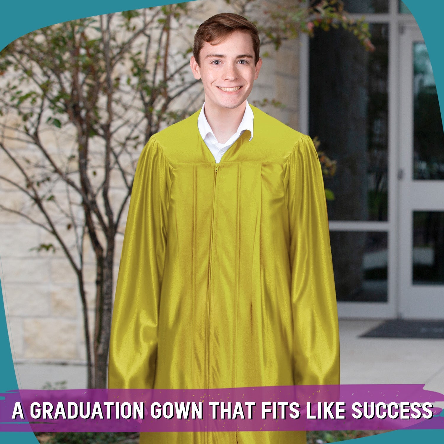 Shiny Majestic Gold Graduation Gown - Endea Graduation