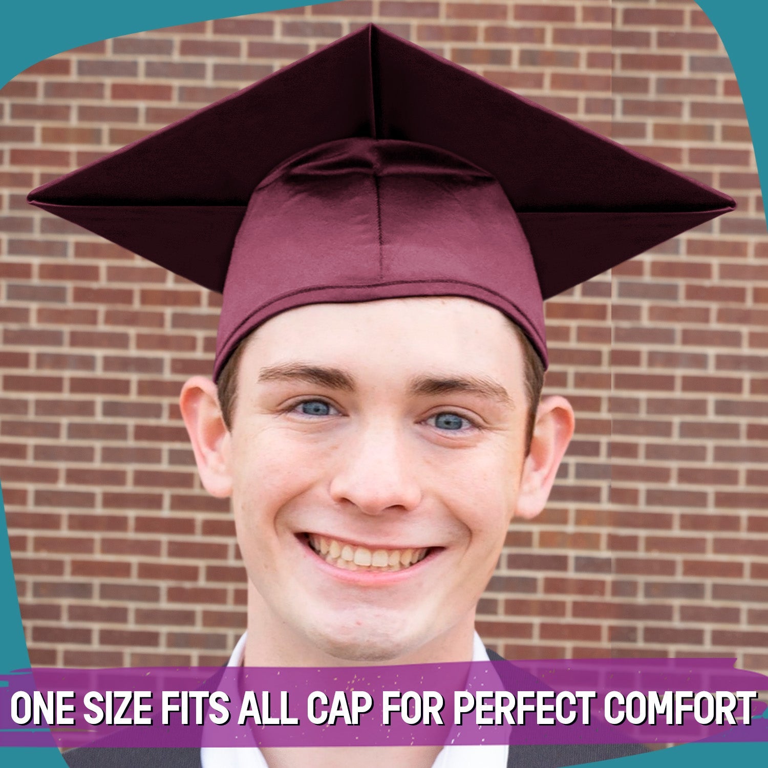 Shiny Maroon Graduation Gown & Cap - Endea Graduation