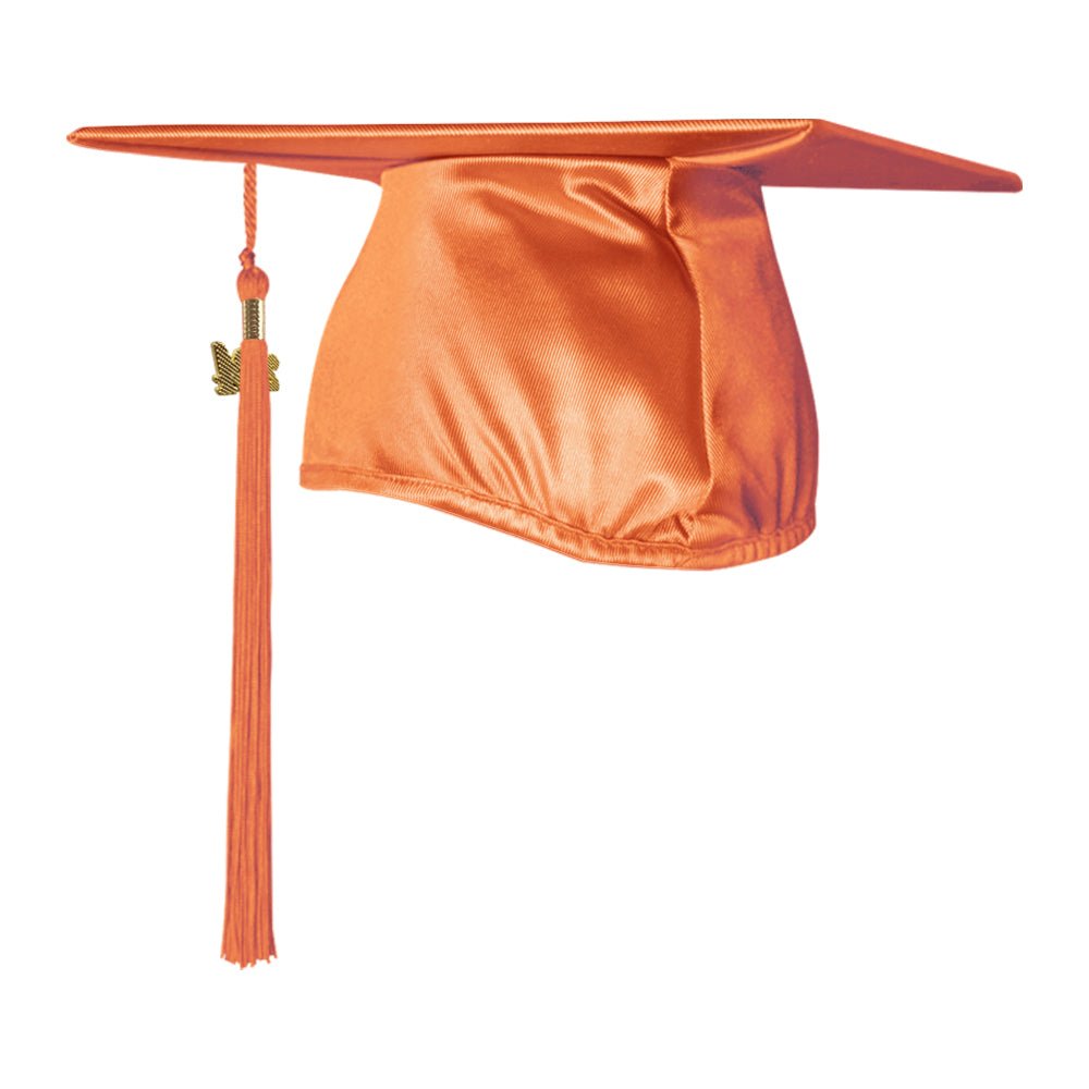 Shiny Orange Graduation Cap & Tassel - Endea Graduation