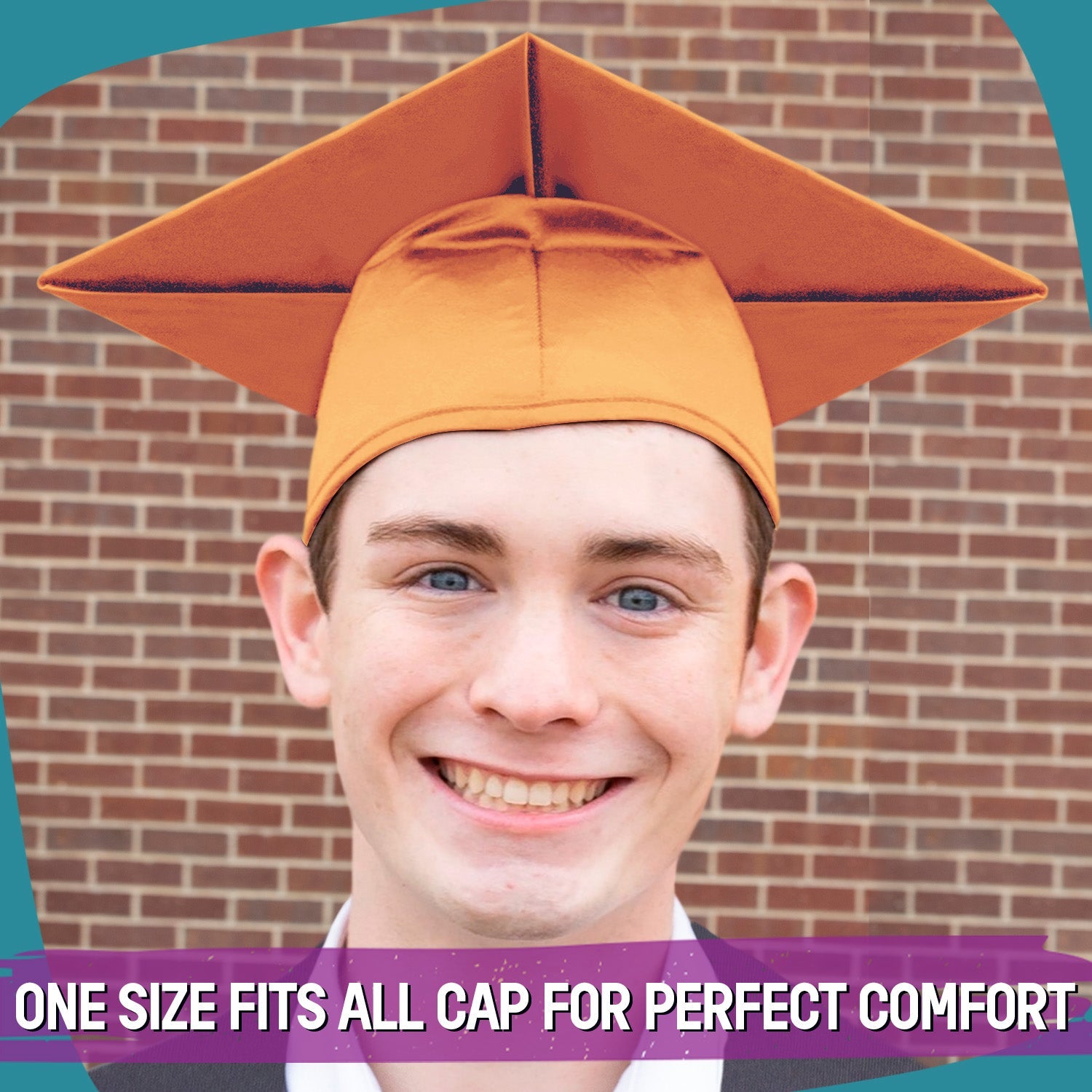 Shiny Orange Graduation Gown & Cap - Endea Graduation