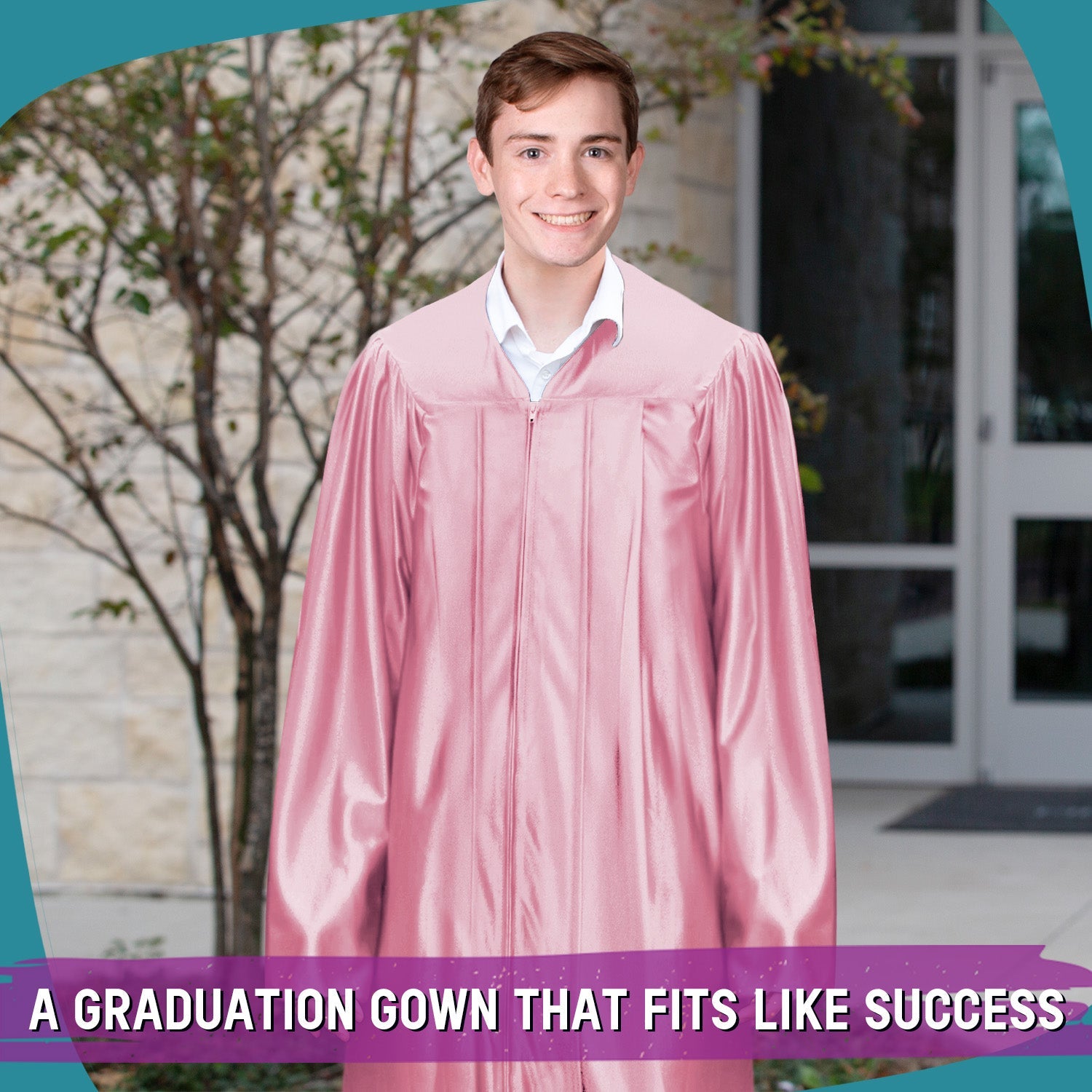 Shiny Pink Graduation Gown - Endea Graduation