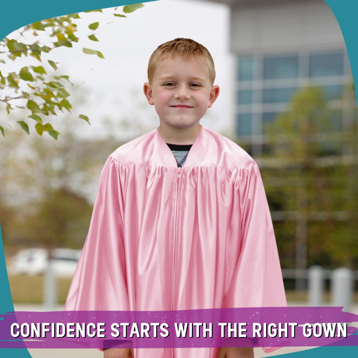Shiny Pink Graduation Gown for Preschool - Endea Graduation