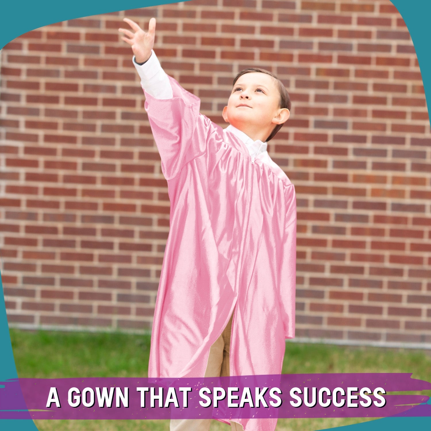 Shiny Pink Graduation Gown for Preschool - Endea Graduation