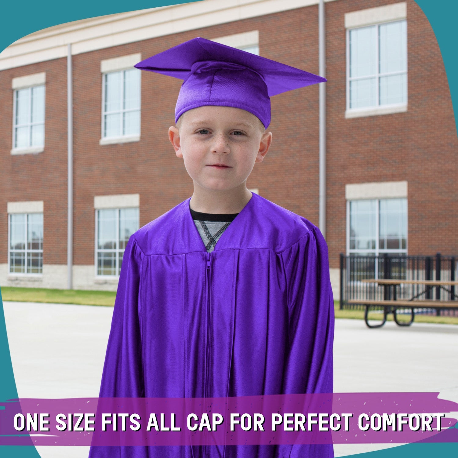 Shiny Purple Graduation Cap and Gown for Pre - school - Endea Graduation