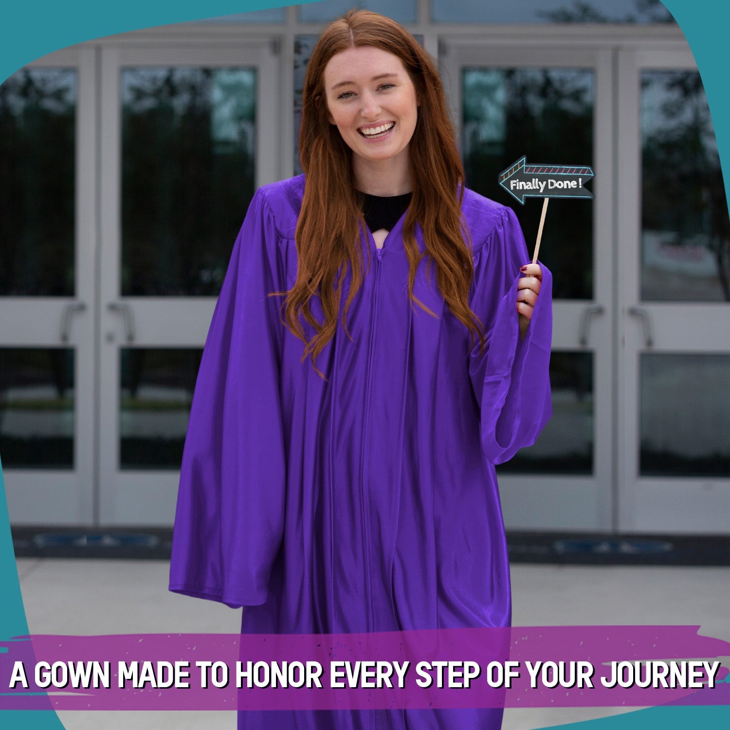 Shiny Purple Graduation Gown - Endea Graduation