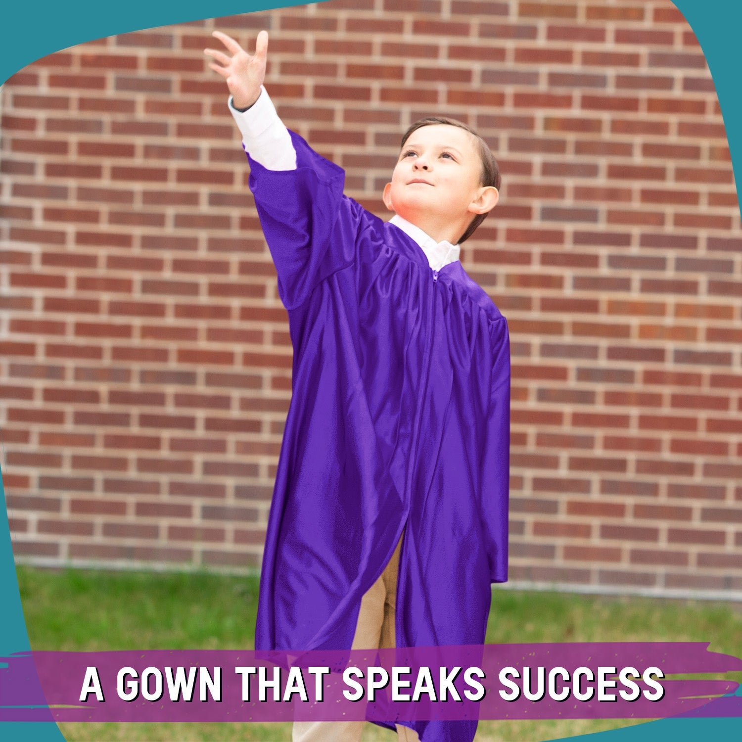 Shiny Purple Graduation Gown for Preschool - Endea Graduation