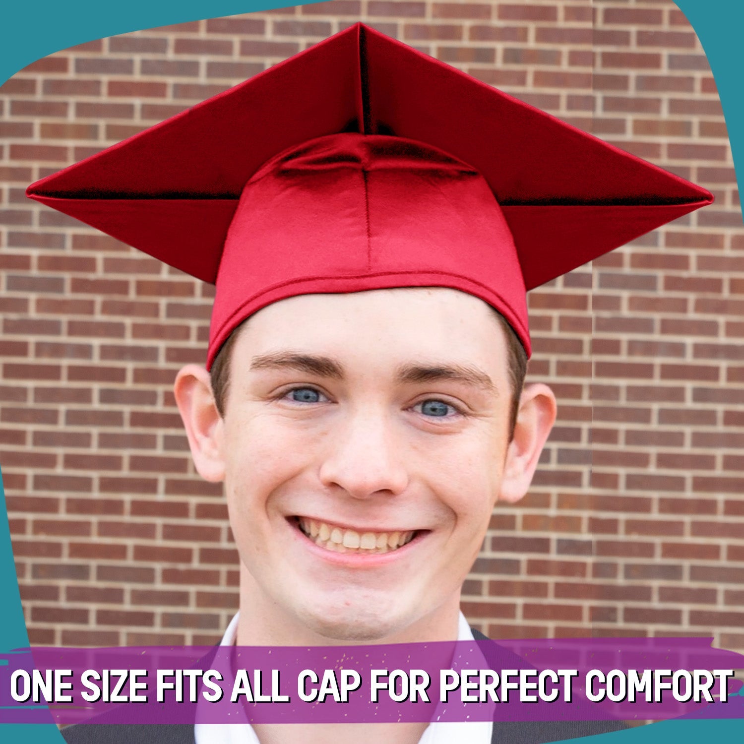 Shiny Red Graduation Gown & Cap - Endea Graduation