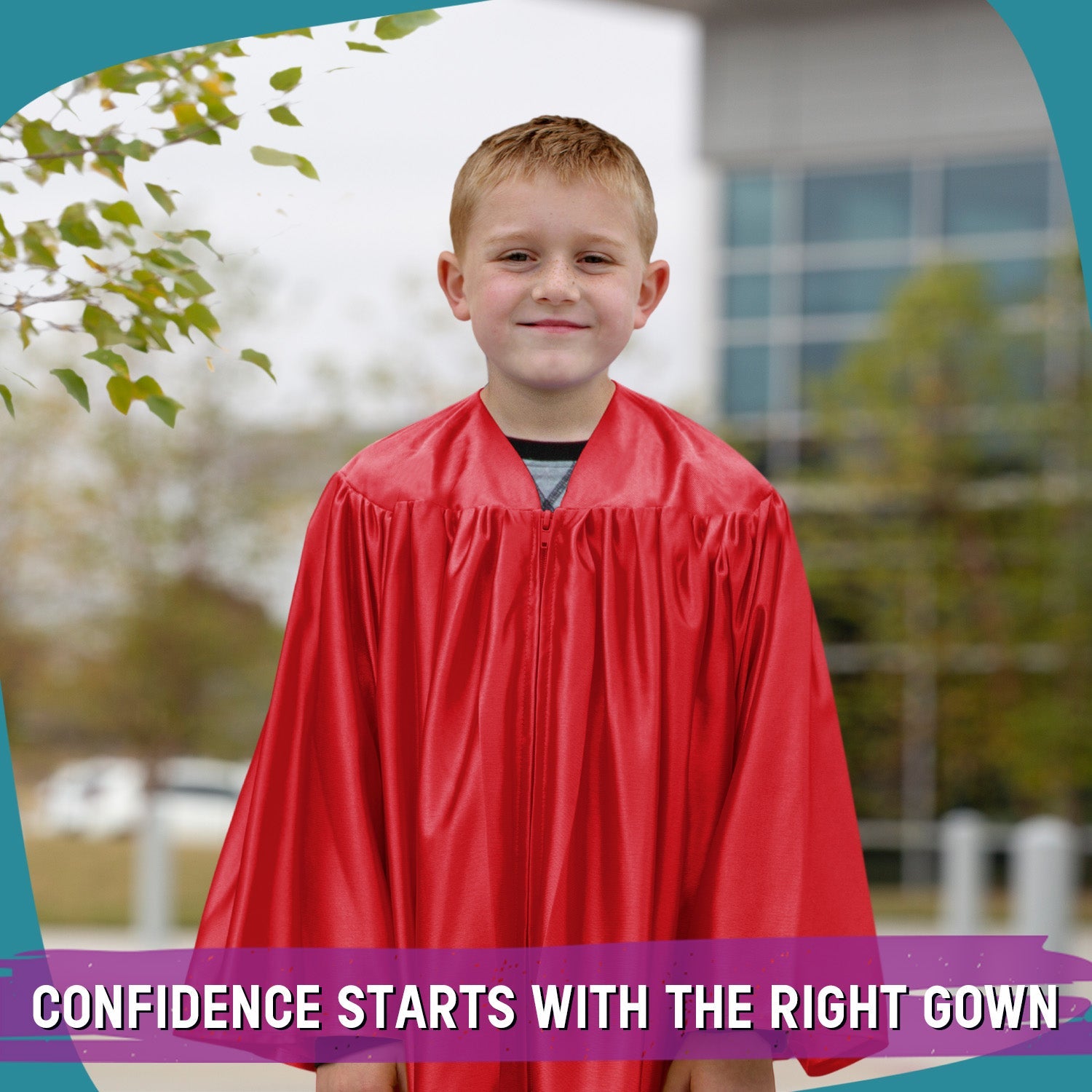 Shiny Red Graduation Gown for Preschool - Endea Graduation
