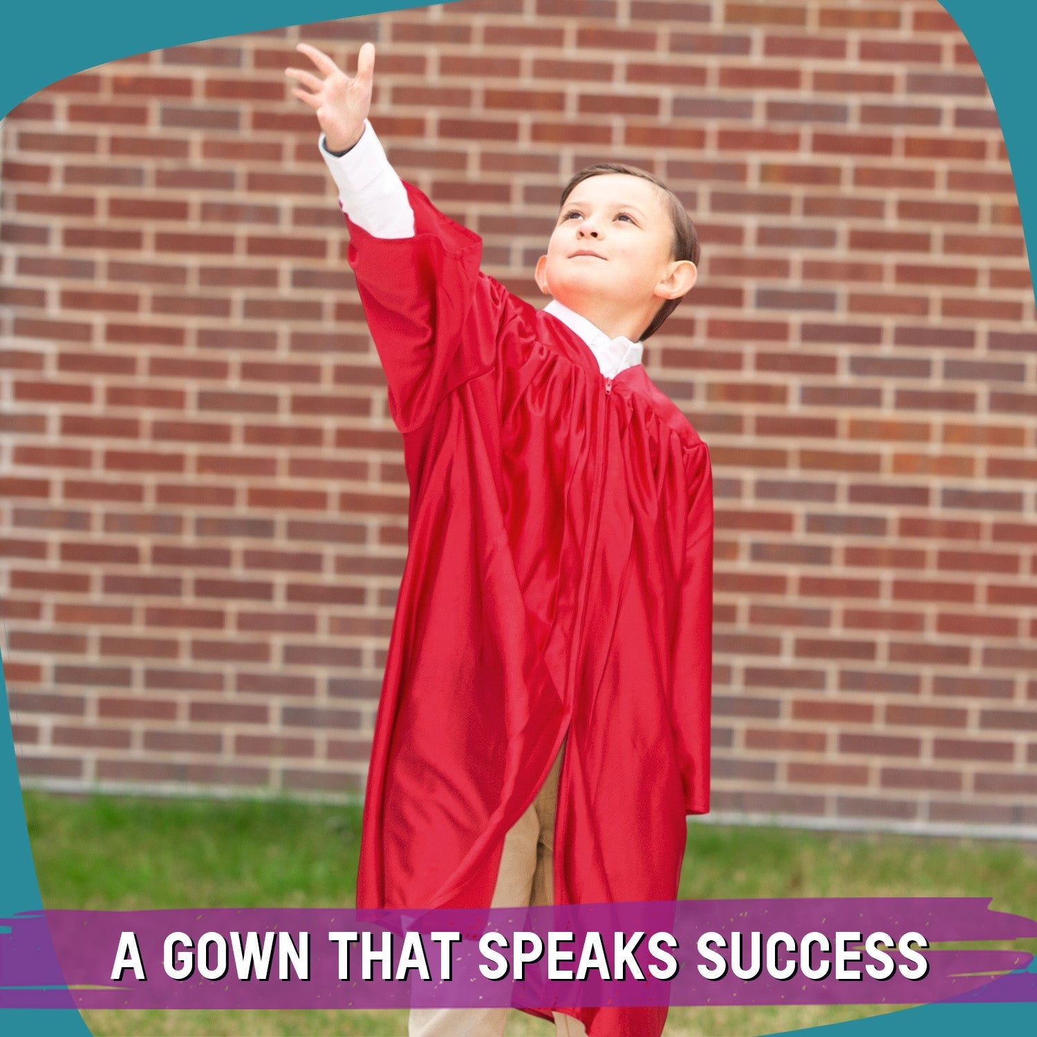 Shiny Red Graduation Gown for Preschool - Endea Graduation