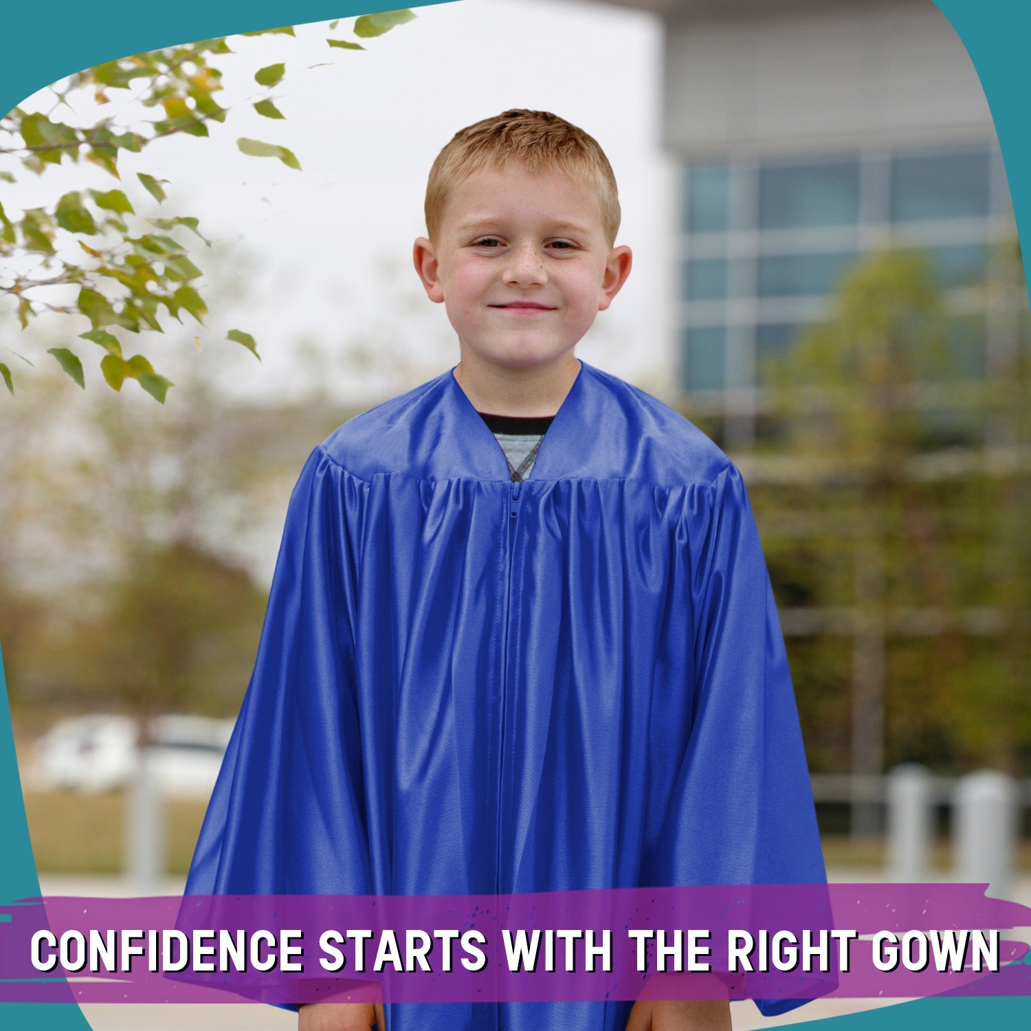 Shiny Royal Blue Graduation Gown for Preschool - Endea Graduation