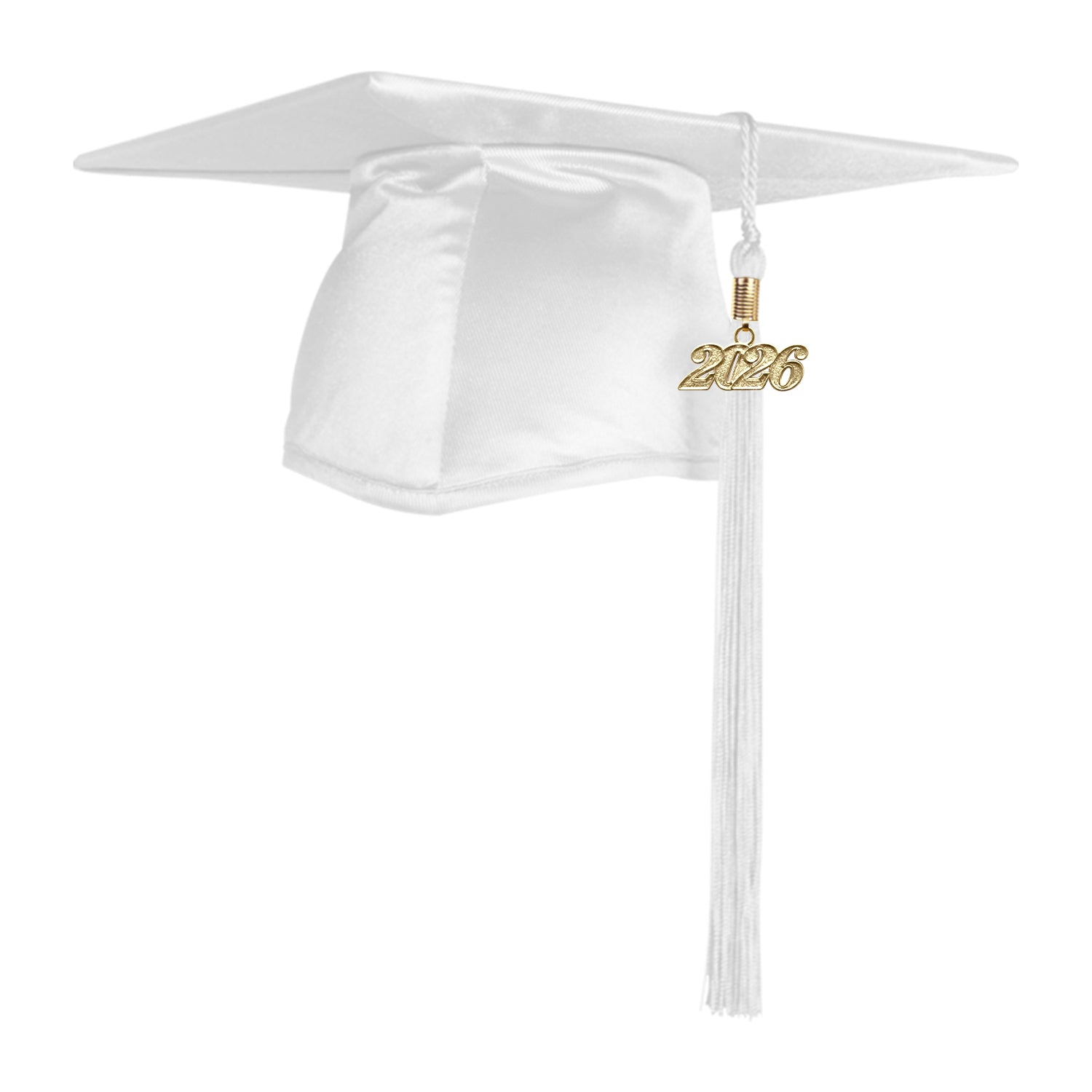 Shiny White Graduation Cap & Tassel - Endea Graduation