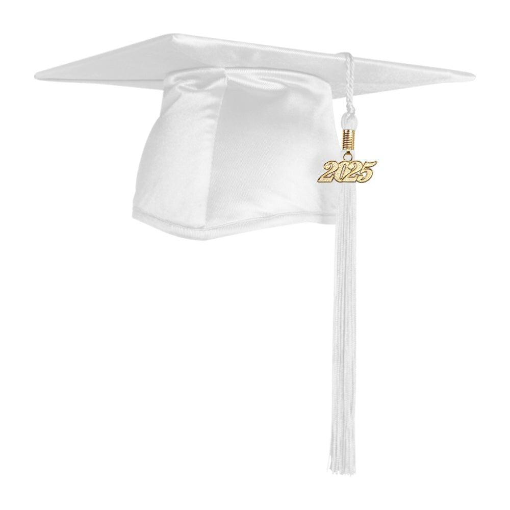 Shiny White Graduation Cap & Tassel - Endea Graduation