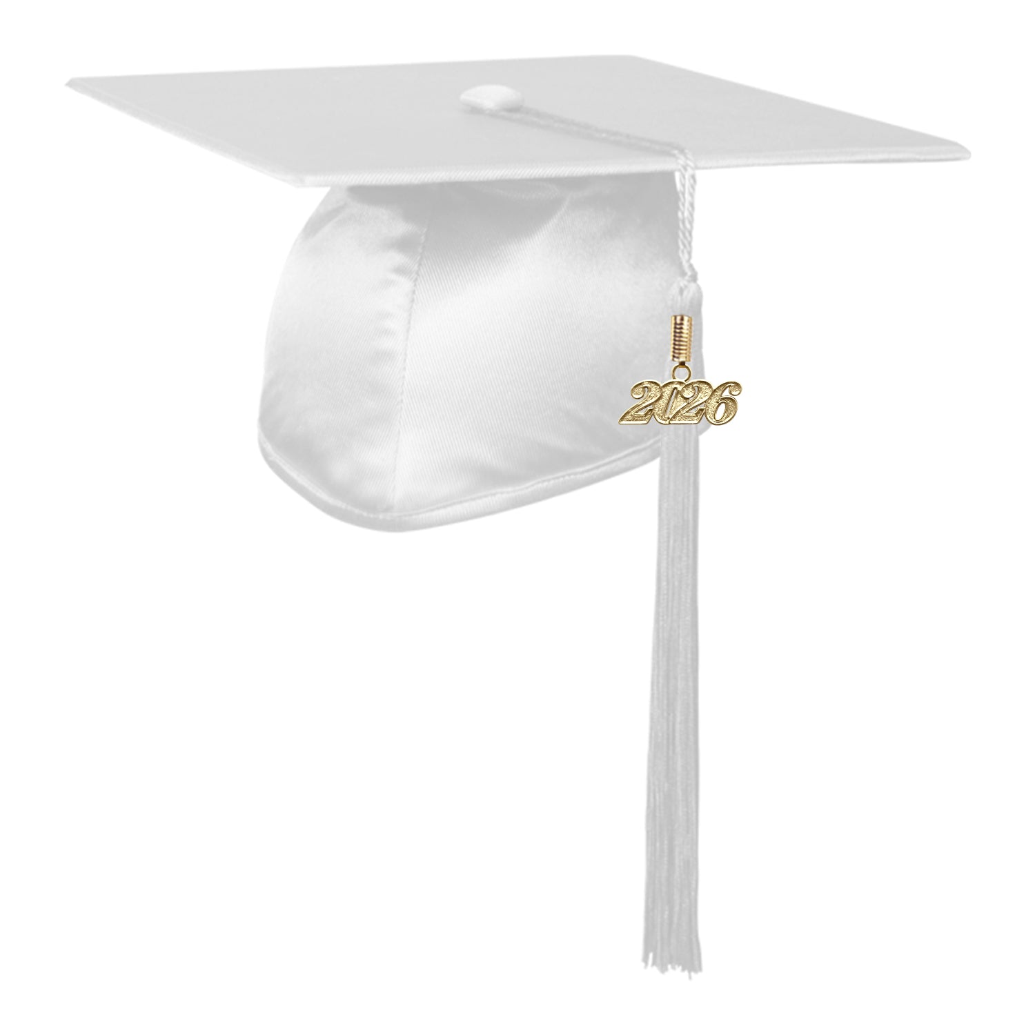 Shiny White Graduation Cap & Tassel - Endea Graduation