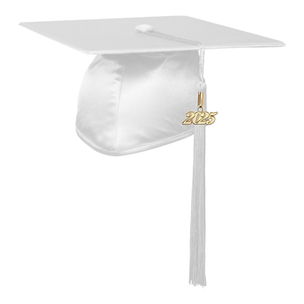 Shiny White Graduation Cap & Tassel - Endea Graduation