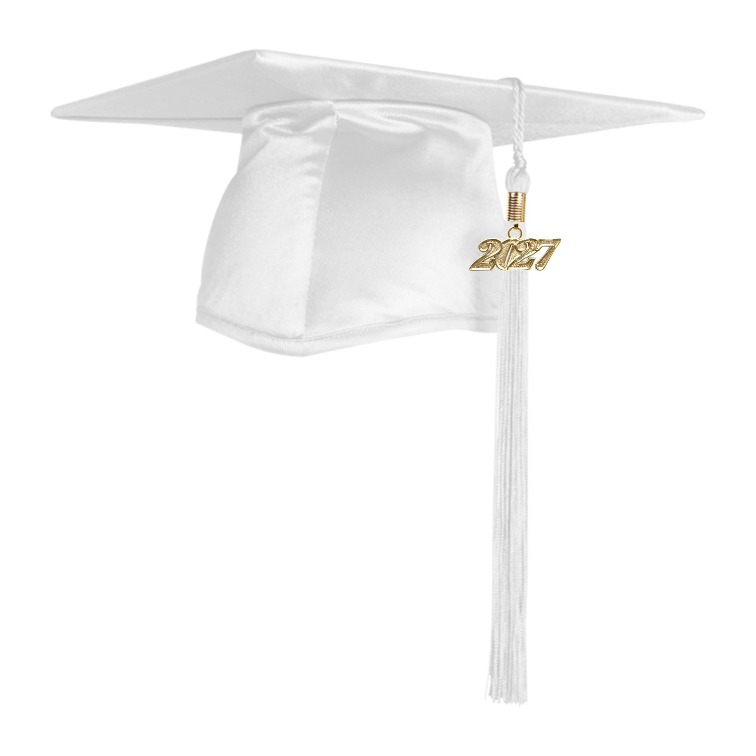 Shiny White Graduation Cap & Tassel - Endea Graduation