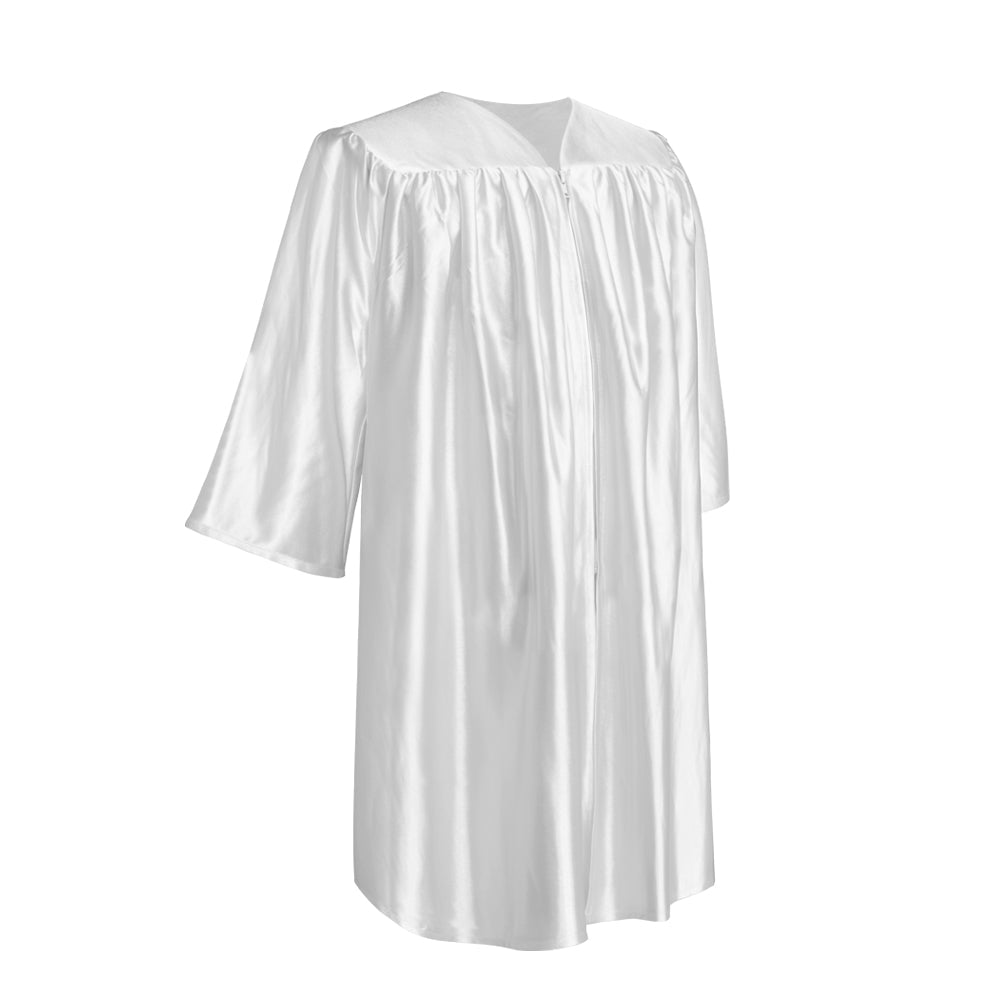 Shiny White Graduation Gown for Preschool - Endea Graduation