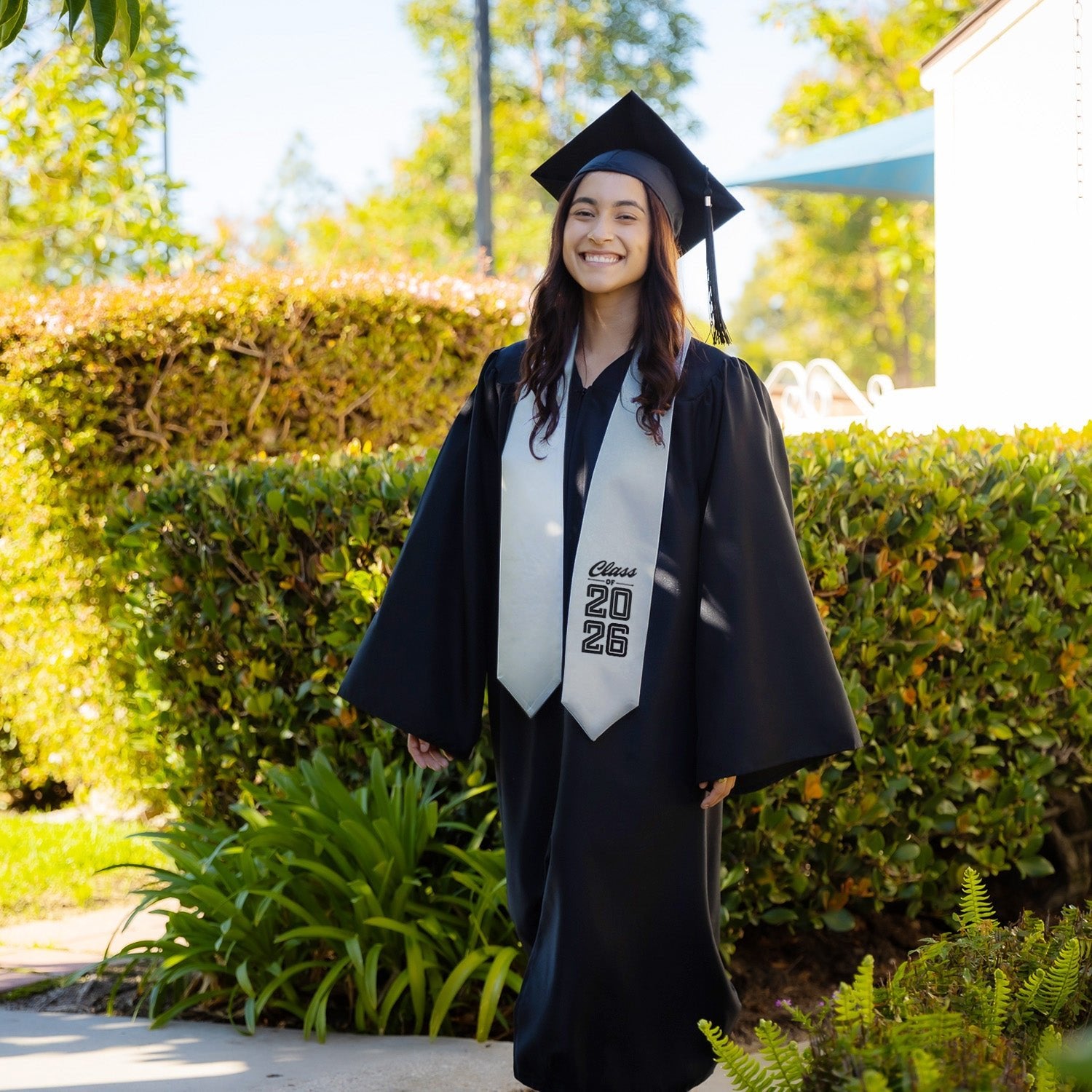 Silver Class of 2026 Graduation Stole/Sash with Classic Tips - Endea Graduation