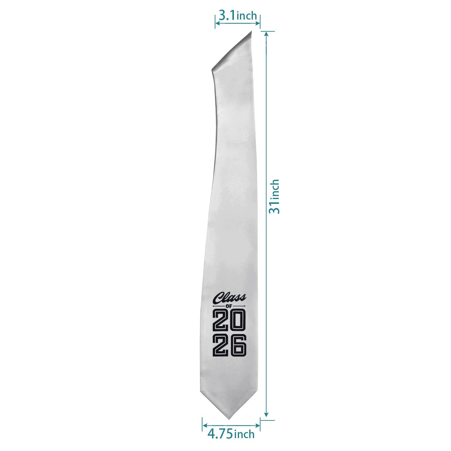 Silver Class of 2026 Graduation Stole/Sash with Classic Tips - Endea Graduation