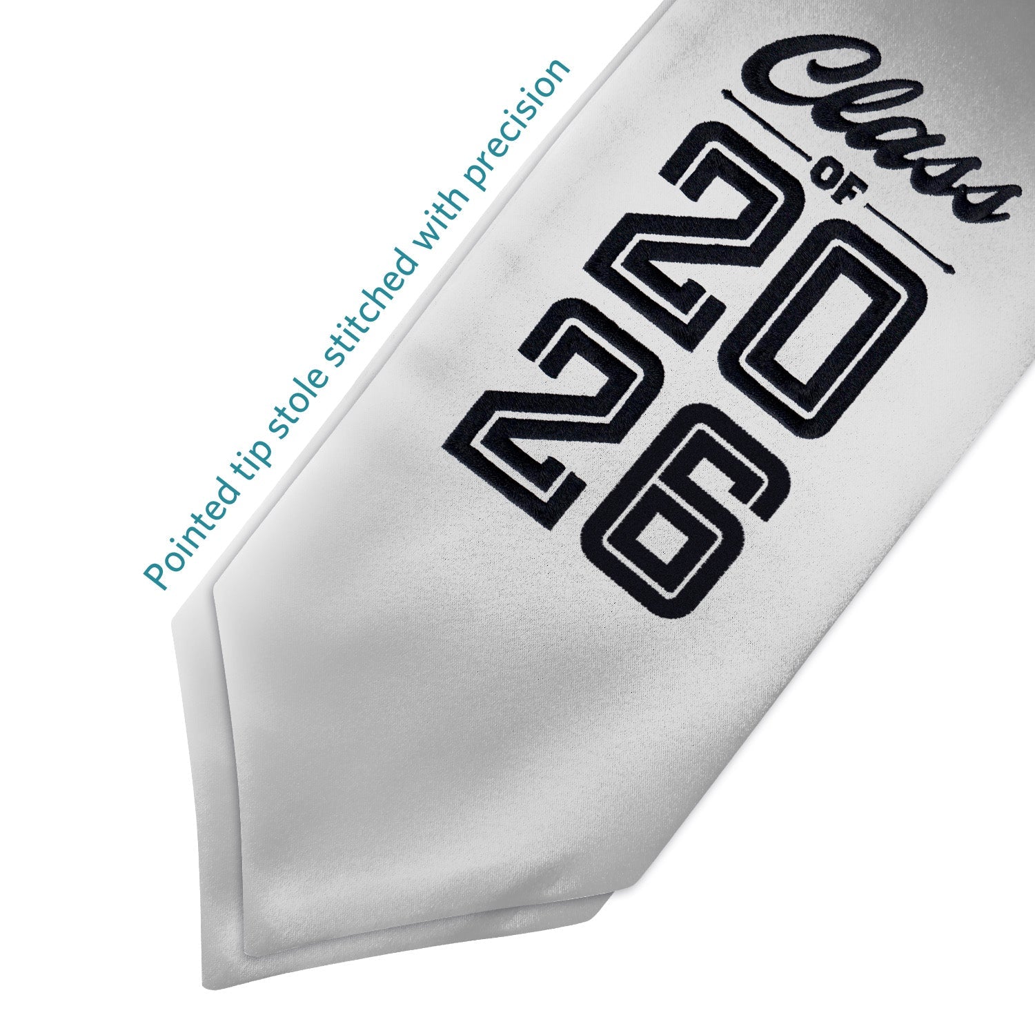 Silver Class of 2026 Graduation Stole/Sash with Classic Tips - Endea Graduation