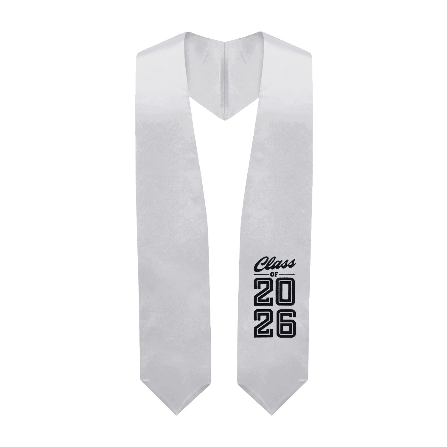 Silver Class of 2026 Graduation Stole/Sash with Classic Tips - Endea Graduation