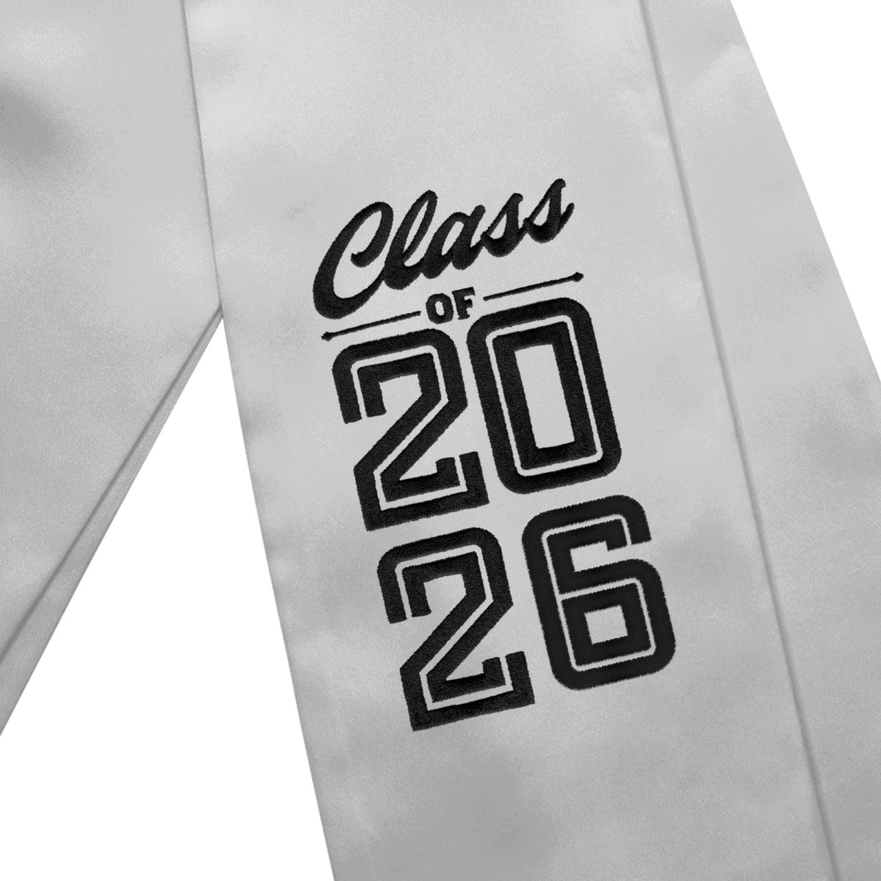 Silver Class of 2026 Graduation Stole/Sash with Classic Tips - Endea Graduation