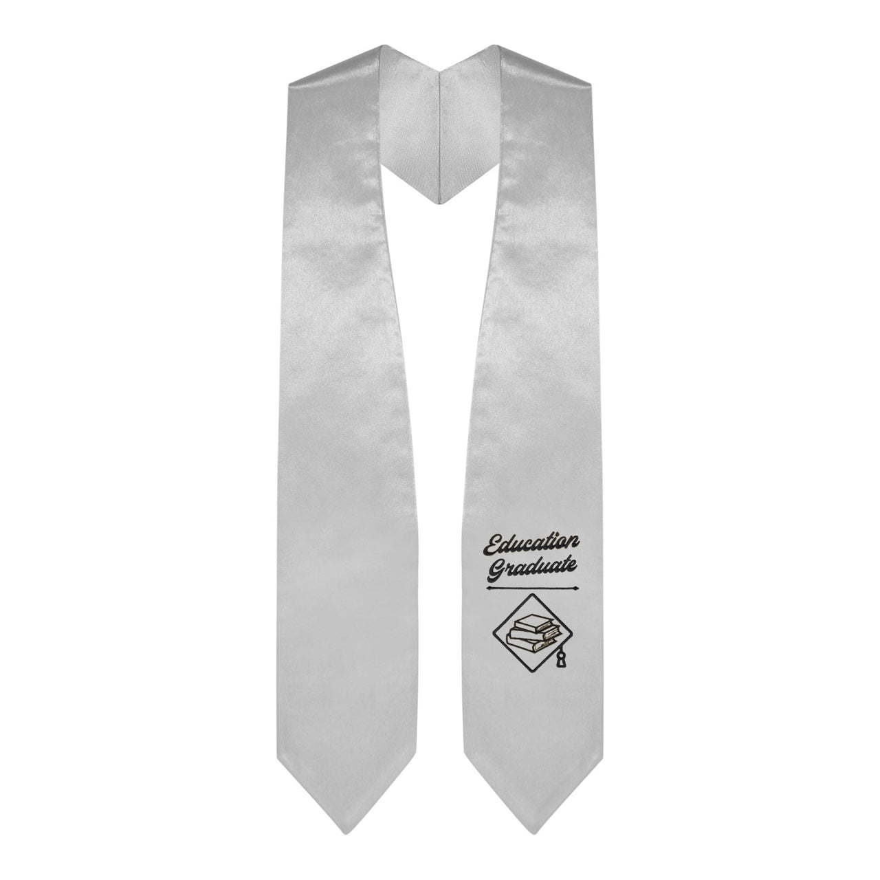 Silver Education Graduate Stole/Sash with Classic Tips - Endea Graduation