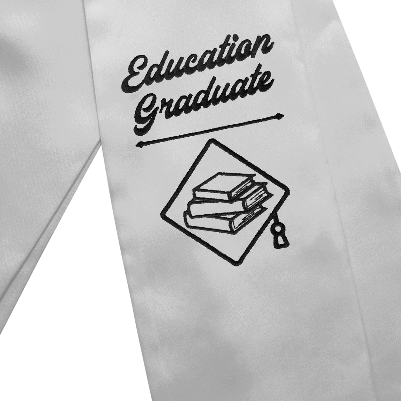 Silver Education Graduate Stole/Sash with Classic Tips - Endea Graduation