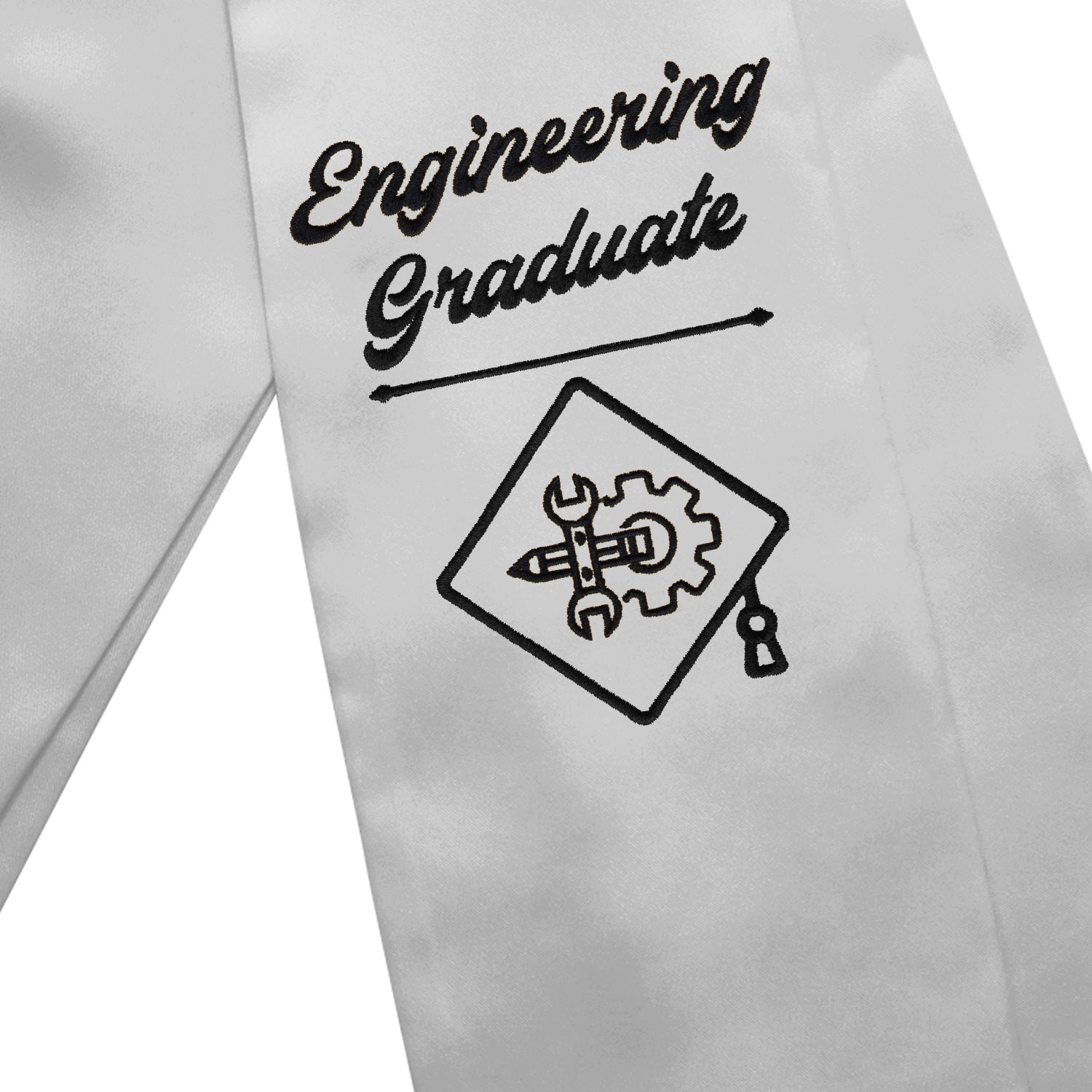 Silver Engineering Graduate Stole/Sash with Classic Tips - Endea Graduation