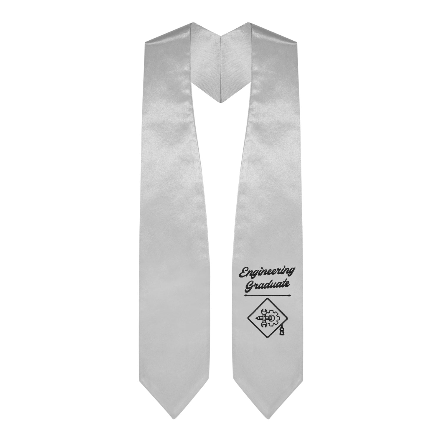 Silver Engineering Graduate Stole/Sash with Classic Tips - Endea Graduation