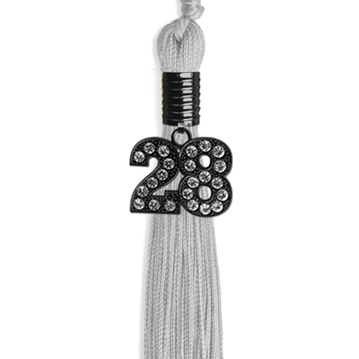 Silver Graduation Tassel with Black Bling Charm - Endea Graduation