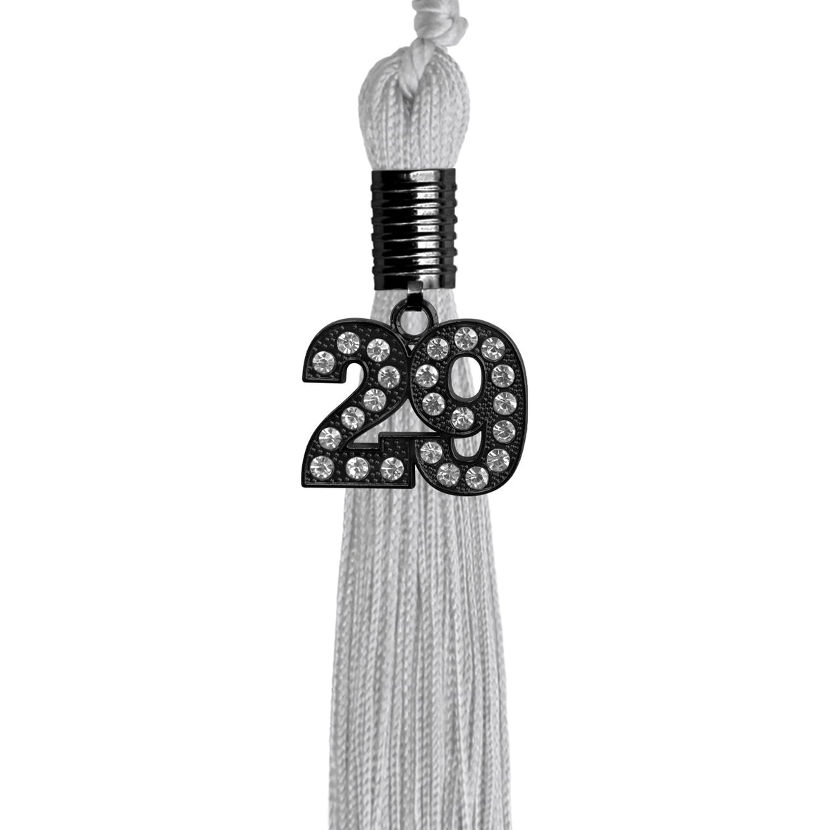 Silver Graduation Tassel with Black Bling Charm - Endea Graduation