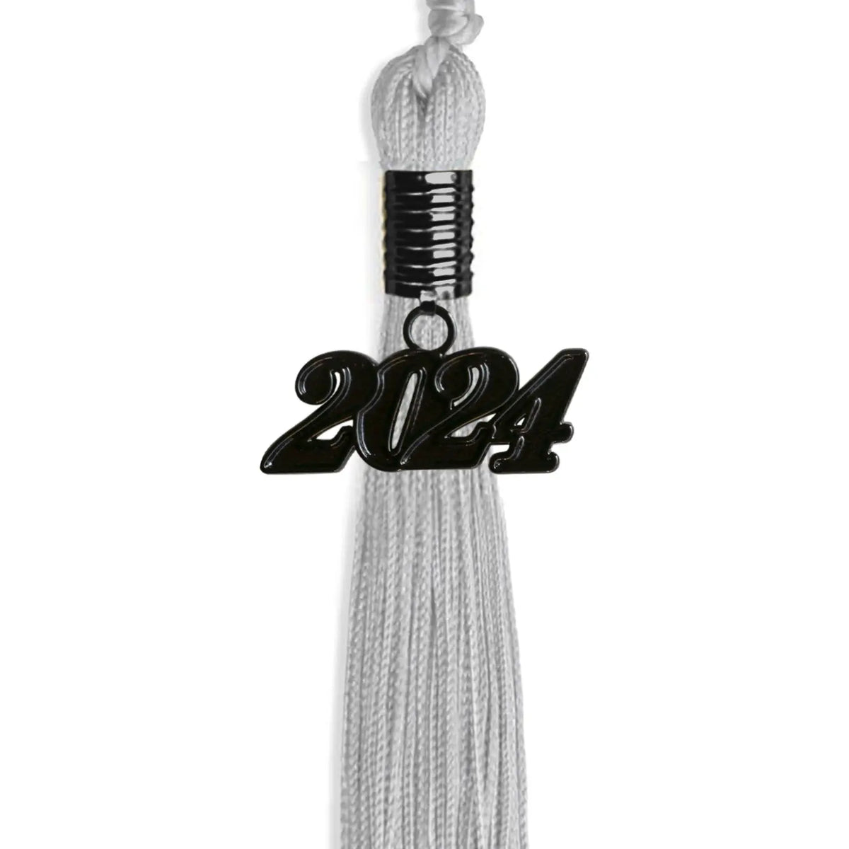 Silver Graduation Tassel with Black Date Drop by Endea Graduation