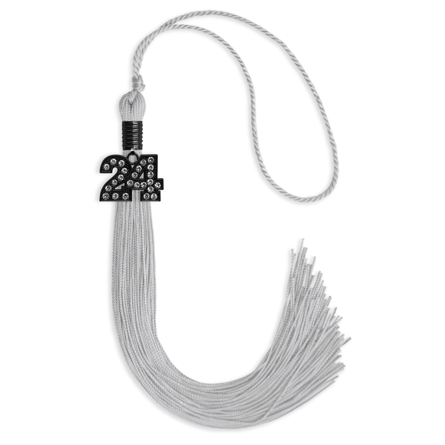 Silver Graduation Tassel with Black Date Drop - Endea Graduation