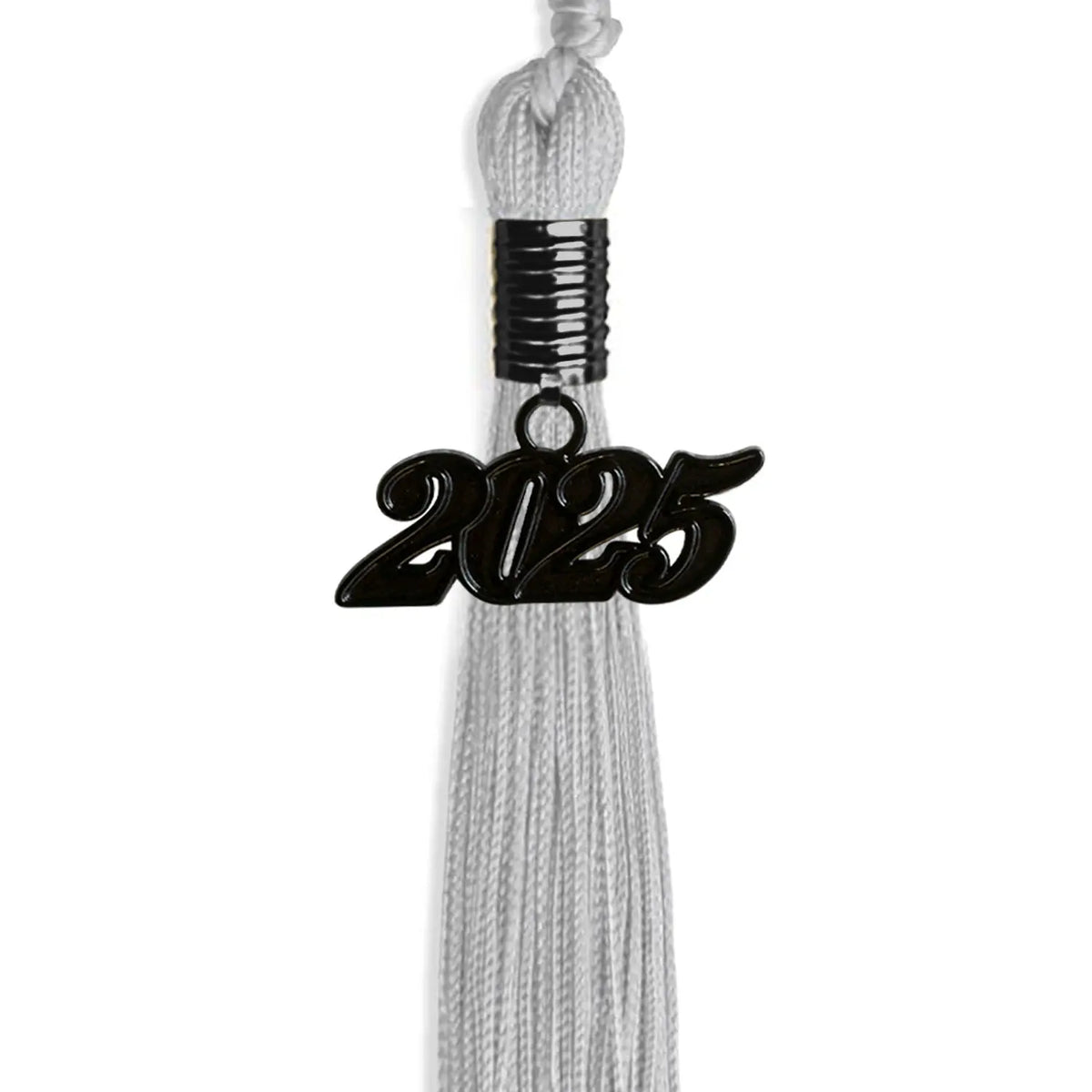 Silver Graduation Tassel with Black Date Drop by Endea Graduation