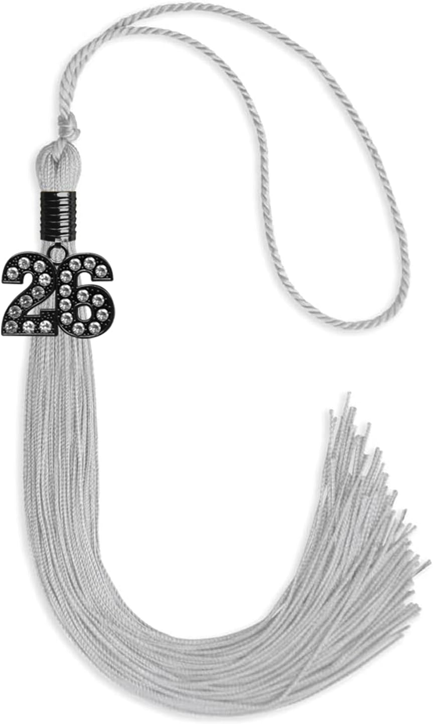 Silver Graduation Tassel with Black Date Drop - Endea Graduation