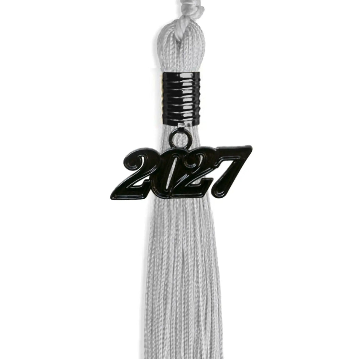 Silver Graduation Tassel with Black Date Drop by Endea Graduation