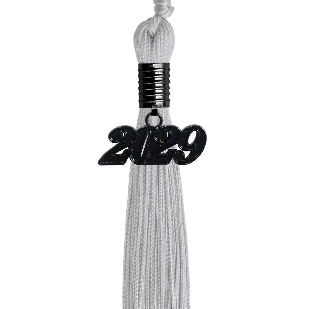 Silver Graduation Tassel with Black Date Drop by Endea Graduation
