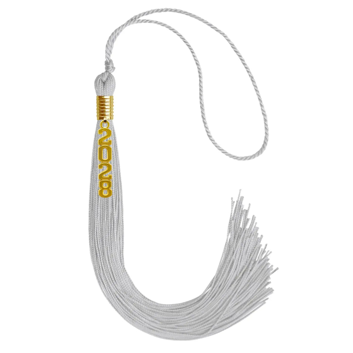 Silver Graduation Tassel with Gold Stacked Date Drop by Endea Graduation