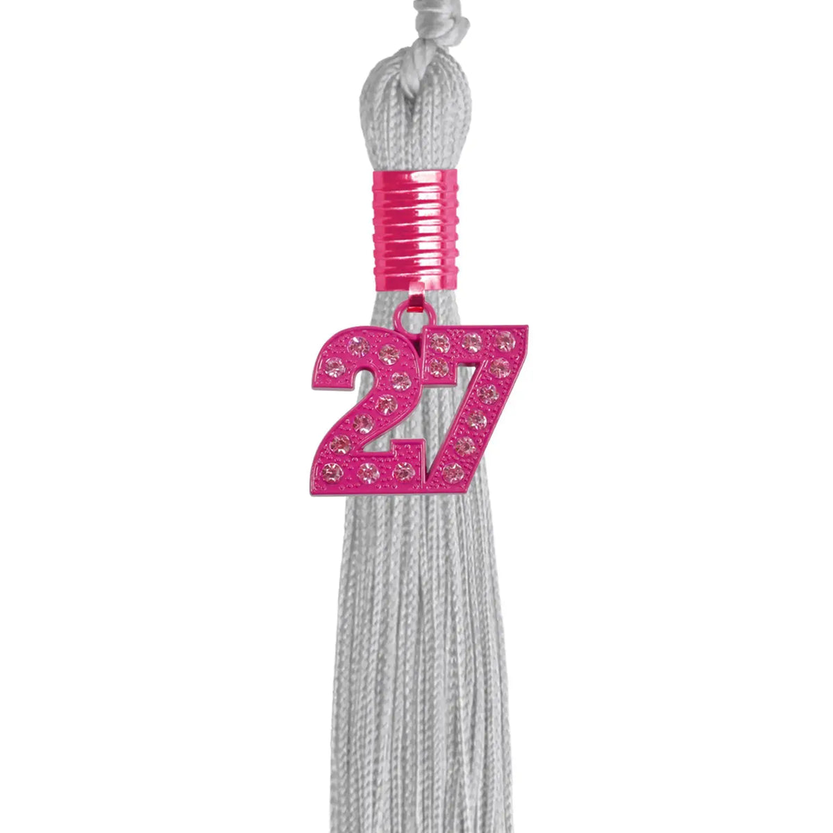 Silver Graduation Tassel with Pink Bling Charm by Endea Graduation